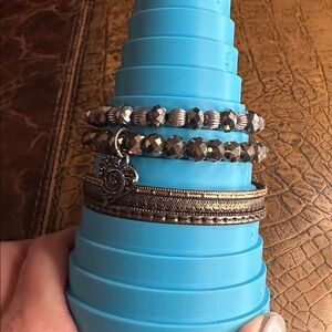 Set of Bangles and Stretch Bracelets
